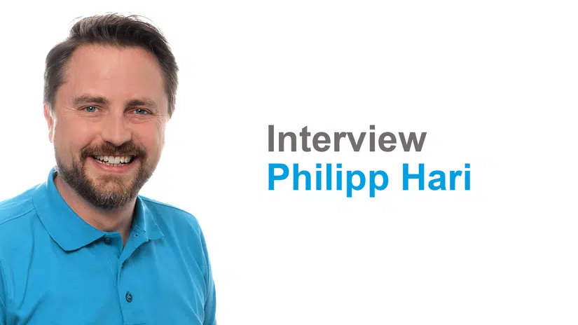 Das Bild zeigt Philipps Interview.